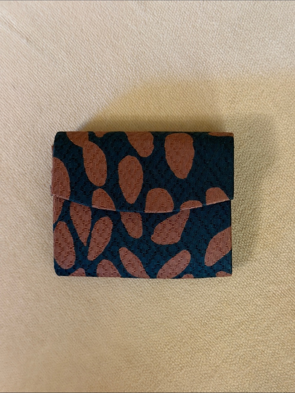 Compact Black and Brown Patterned Women's Wallet